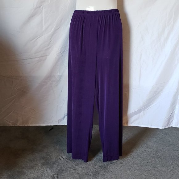 Brylane Woman Collection Pants - Ladies BRYLANE WOMAN COLLECTION Silky Pants in Purple - L